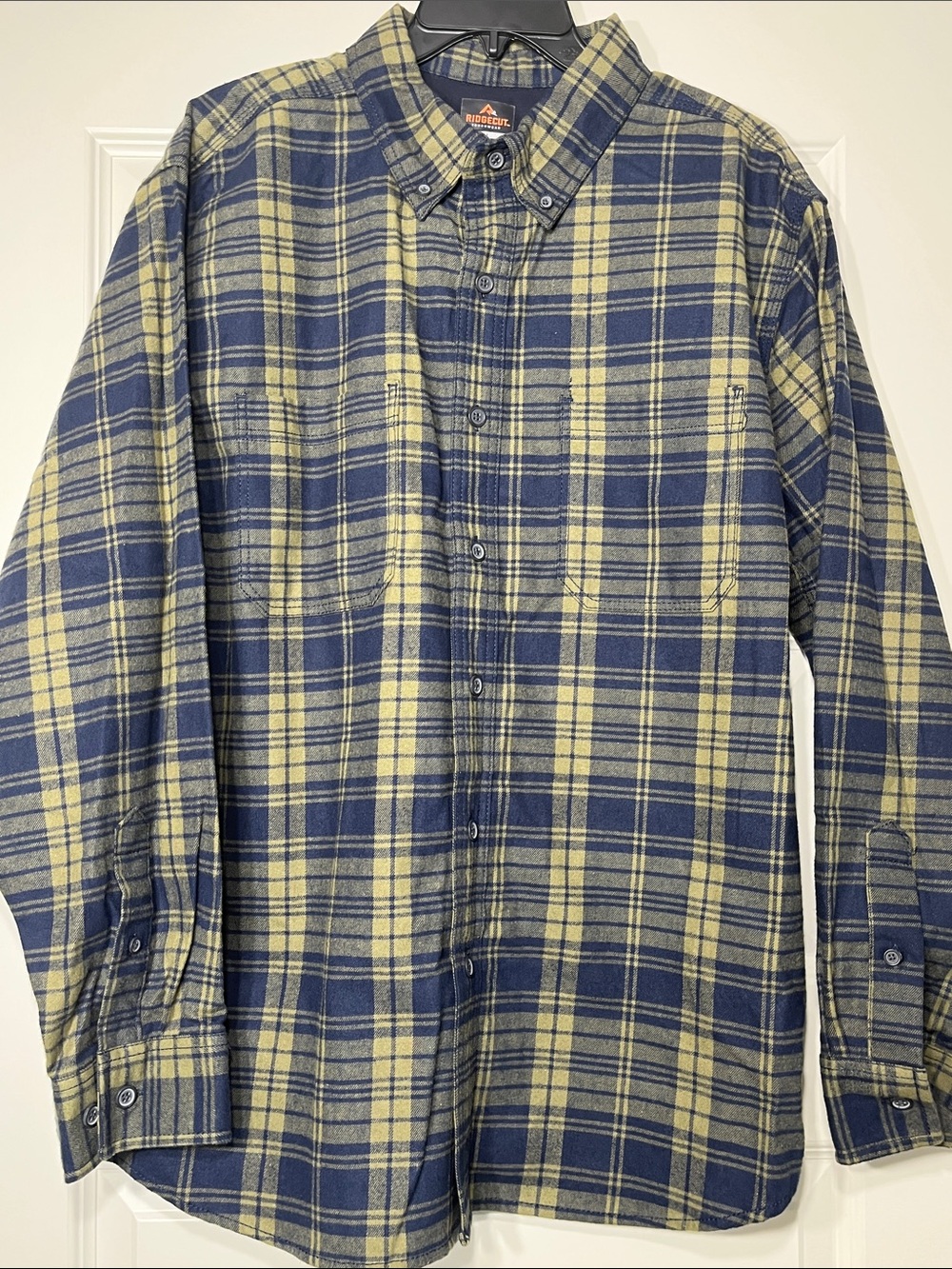 Ridgecut Toughwear Plaid Flannel Work Shirt XL Button Front Heavyweight